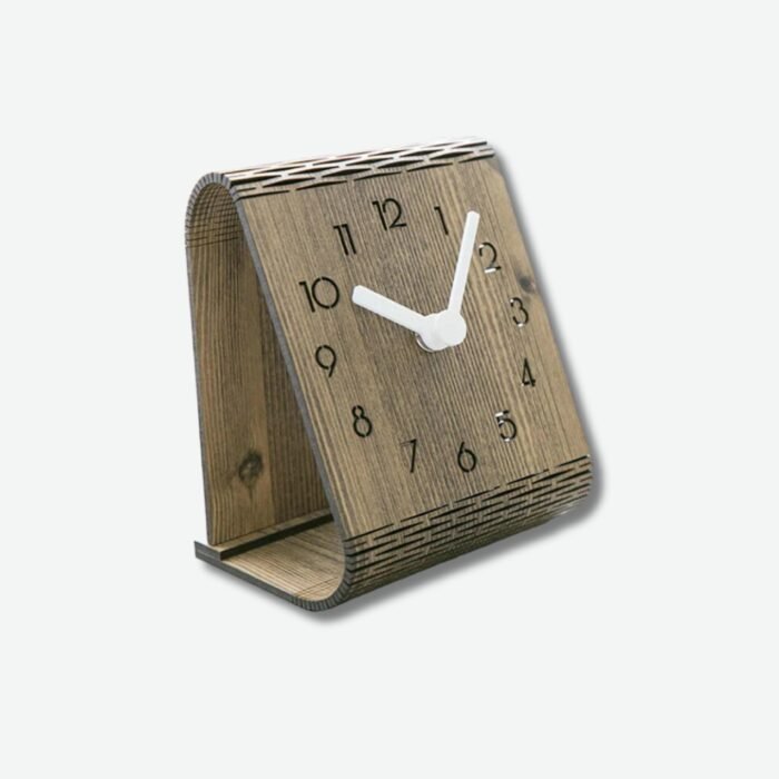 Minimalist Wooden Table Clock – Triangular Bentwood Design